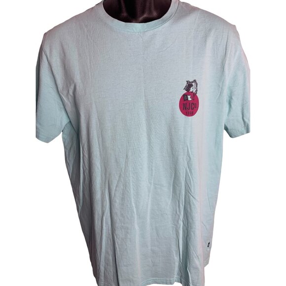 Mens Nautica Get Lei'd The Aloha Lounge Shirt Short Sleeve Sz L Aqua Blue - Picture 2 of 5